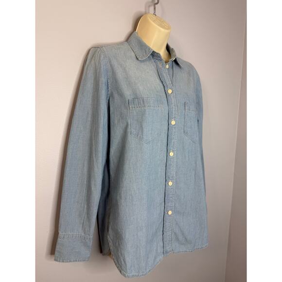 J CREW Classic-fit Chambray Shirt Relax Fit Women's 2 New - Picture 4 of 14